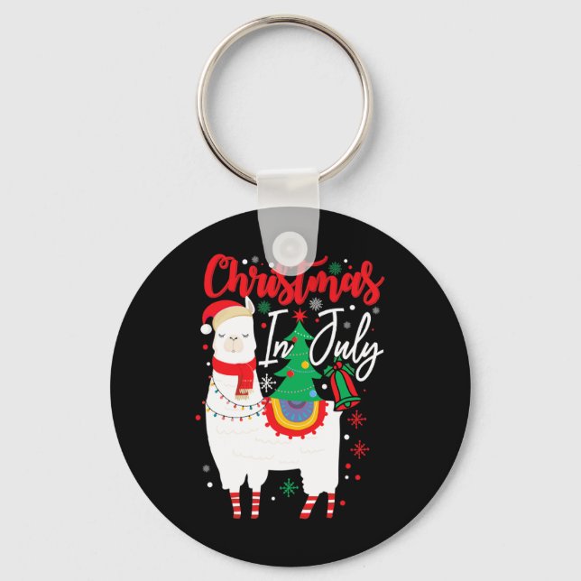 Chaveiro Alpaca Llama de Natal - Natal em Julho  (Frente)