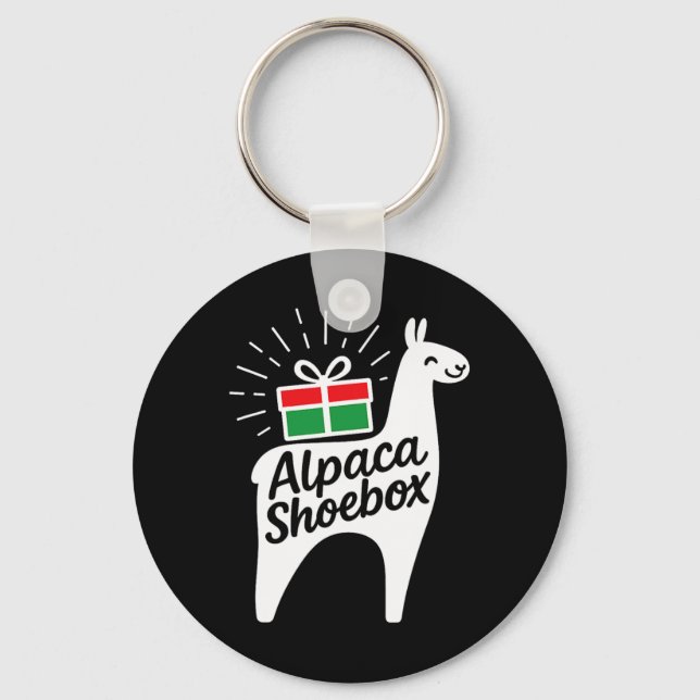 Chaveiro Alpaca Shoebox Natal Child Dando (Frente)