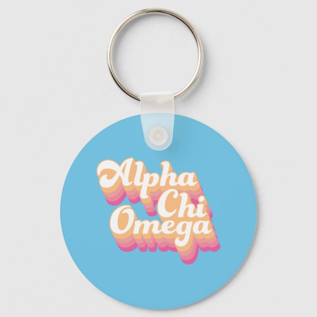 Chaveiro Alpha Chi Omega | Fonte Groovy (Frente)
