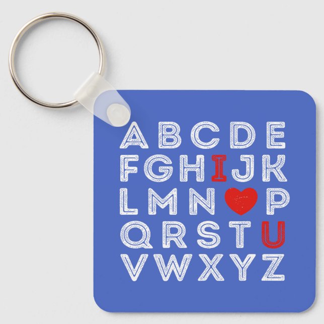 Chaveiro Alphabet ABC I Love You (Frente)