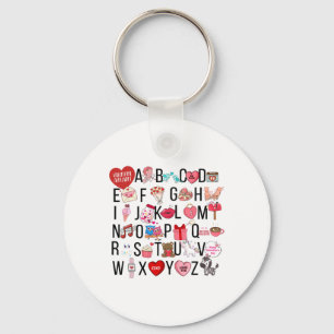 Chaveiro Alphabet Abc I Te Amo T Shirt Dia de os namorados 