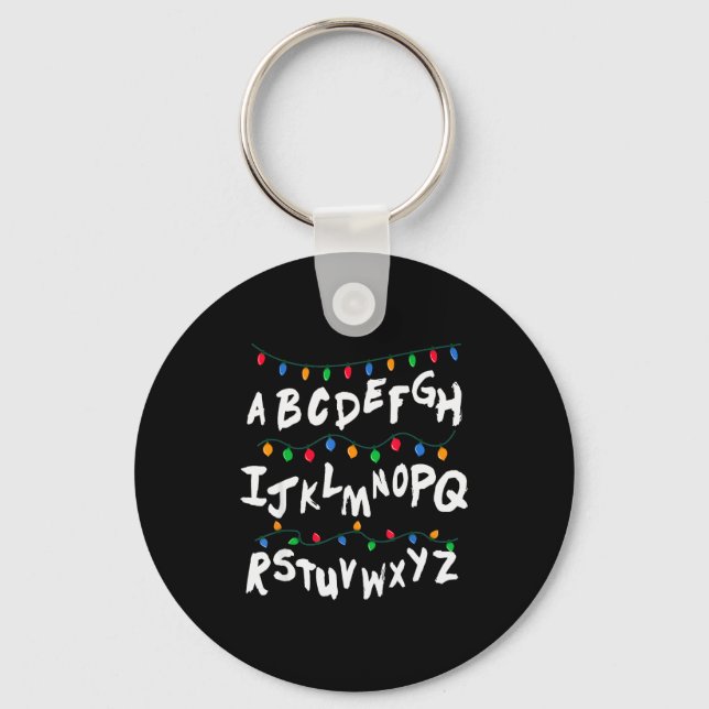 Chaveiro Alphabet Christmas Lights T Shirt Stranger Tee Gif (Frente)