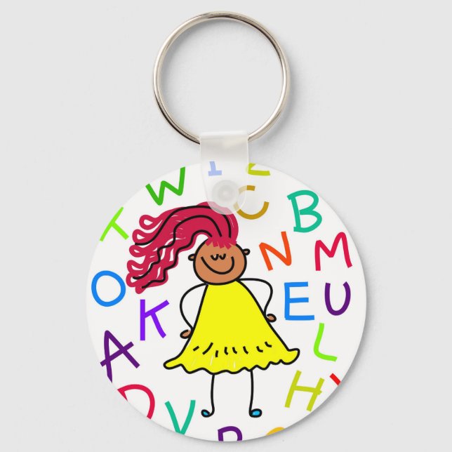 Chaveiro Alphabet Girl (Frente)