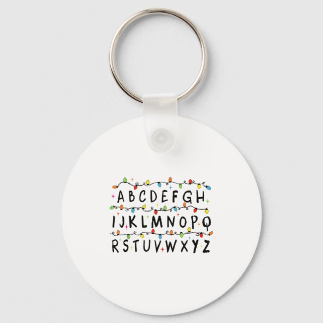 Chaveiro Alphabet Stranger Christmas 2025 Lights Boys Girls (Frente)