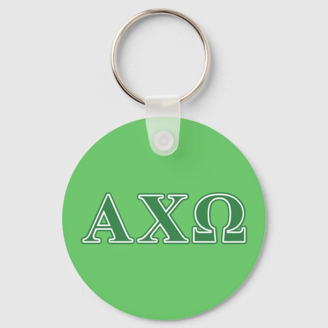 Chaveiro Alphi Chi Omega Green Letters (Frente)