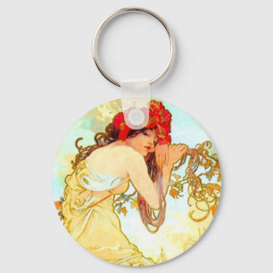 Chaveiro Alphonse Mucha Art Nouveau Summer