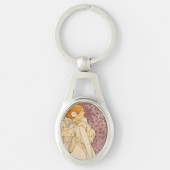 Chaveiro Alphonse Mucha La Dame Aux Camelias: Art Nouveau  (Frente)
