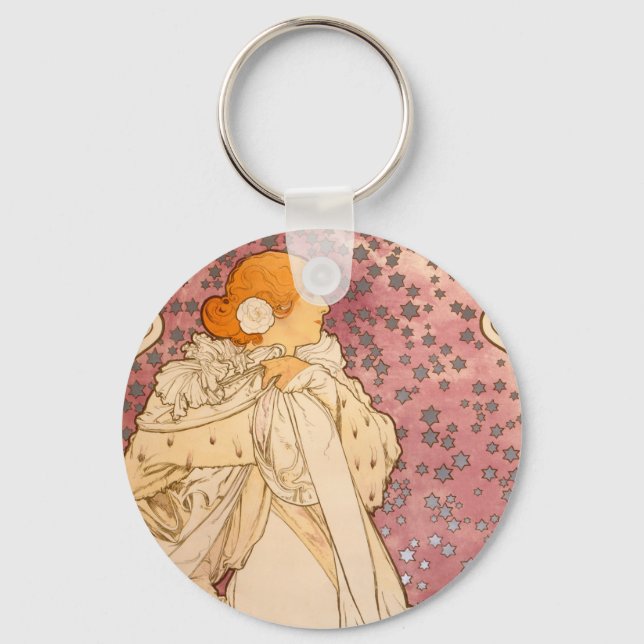 Chaveiro Alphonse Mucha La Dame Aux Camelias: Art Nouveau  (Frente)