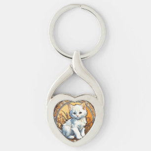 Chaveiro Alphonse Mucha Style Cat