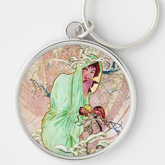 Chaveiro Alphonse Mucha Winter II (Frente)