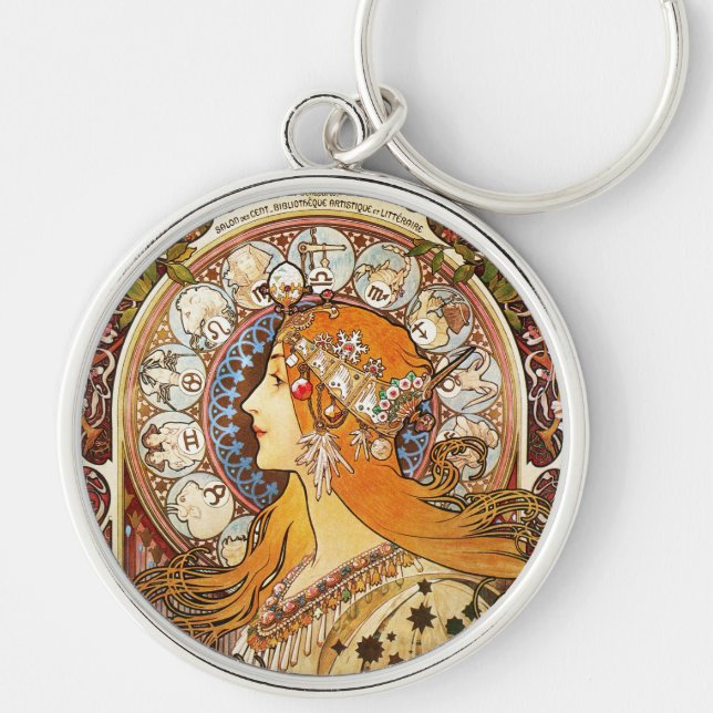 Chaveiro Alphonse Mucha Zodiac (Frente)