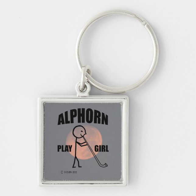 Chaveiro Alphorn Play Girl (Frente)