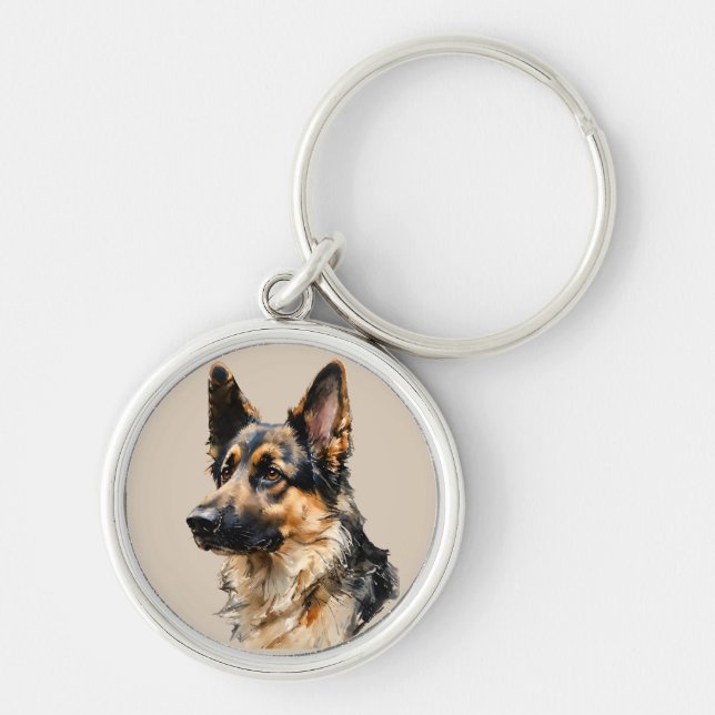 Chaveiro Alsation German Shepard Dog Art Design  (Frente)