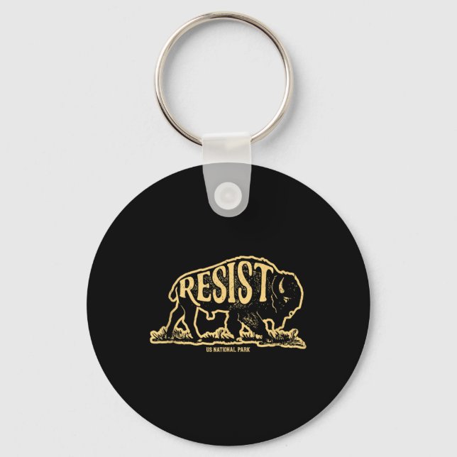 Chaveiro Alt Us National Park Resist Service Bison Buffalo (Frente)