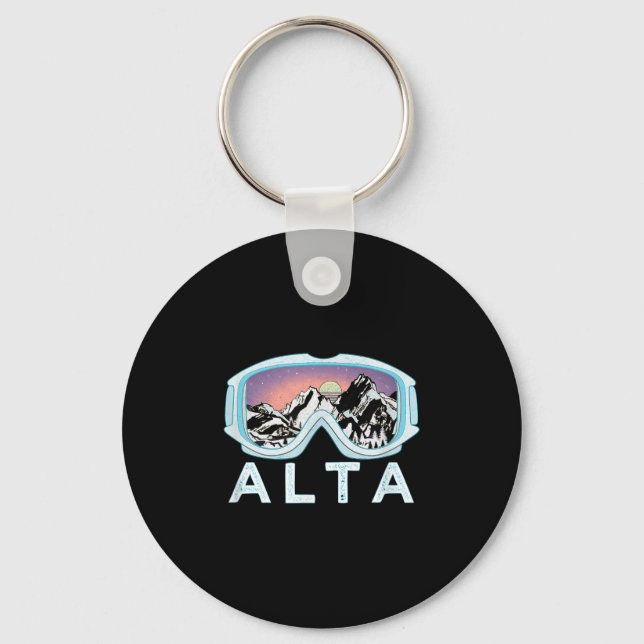 Chaveiro Alta Ski Design _ Alta, Ut Skiing Neve Gift (Frente)