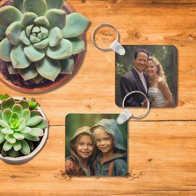 Chaveiro Alumínio Personalizado com Duas Imagens, Lado Dupl (Criador carregado)