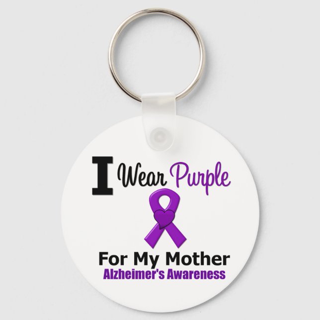 Chaveiro Alzheimer's Disease Purple Ribbon for My Madre (Frente)