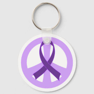 Chaveiro Alzheimers Purple Peace Sign Gift