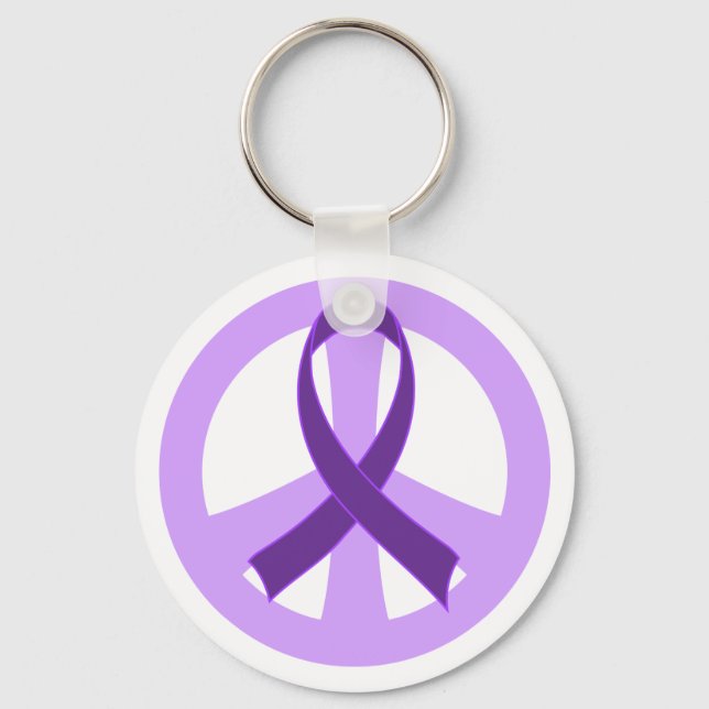 Chaveiro Alzheimers Purple Peace Sign Gift (Frente)