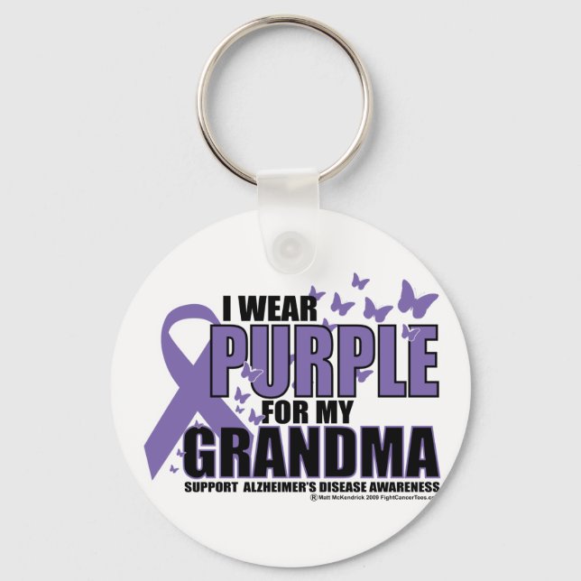 Chaveiro Alzheimers Roxo Para GRANDMA (Frente)