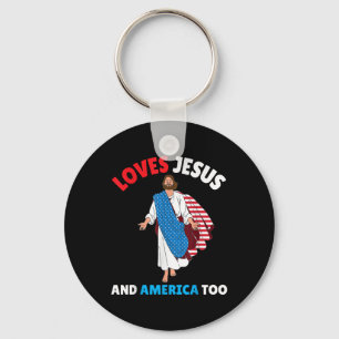 Chaveiro Ama Jesus & a América Também Dia 4 De Julho Ch