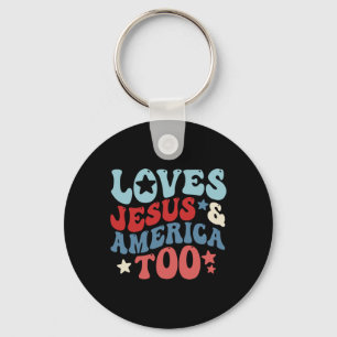 Chaveiro Ama Jesus E a América Também 4 De Julho Groovy Deu