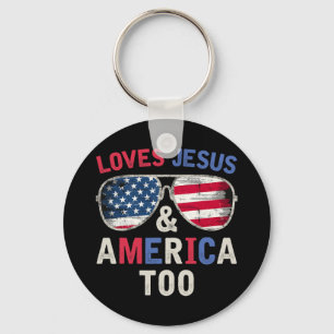 Chaveiro Ama Jesus e América também retrô Deus cristão 4t