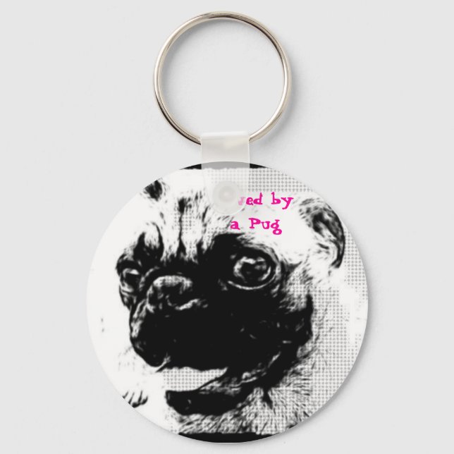 Chaveiro Amado por um Pug (Frente)