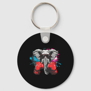 Chaveiro Amante de Elefante de Boxe Luvas de Boxe Kickboxin