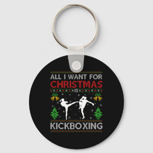 Chaveiro Amante de Esportes de Kickboxing Papai Noel Feio d