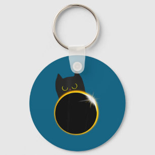 Chaveiro Amante de Gato Preto de Eclipse Solar