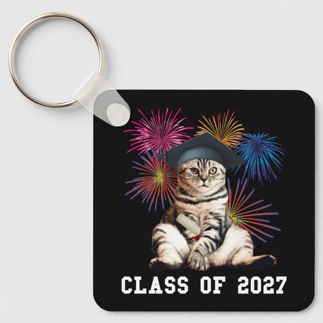 Chaveiro Amante de Gatos da Turma de 2027 (Frente)