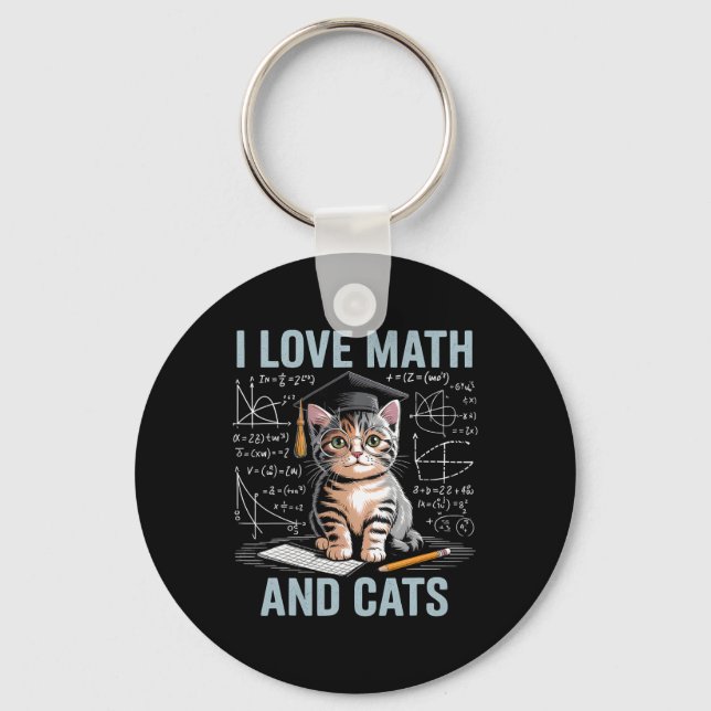 Chaveiro Amante de Gatos Matemáticos Professor de Matemátic (Frente)