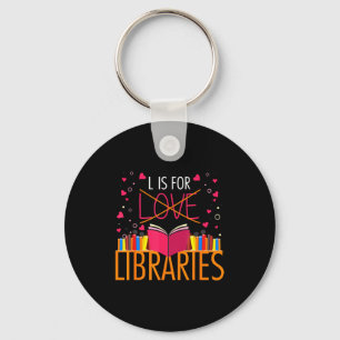 Chaveiro Amante de Livros L é Para Bibliotecas Bibliotecári