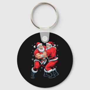 Chaveiro Amante de Luta de Papai Noel Engraçado Lutador de