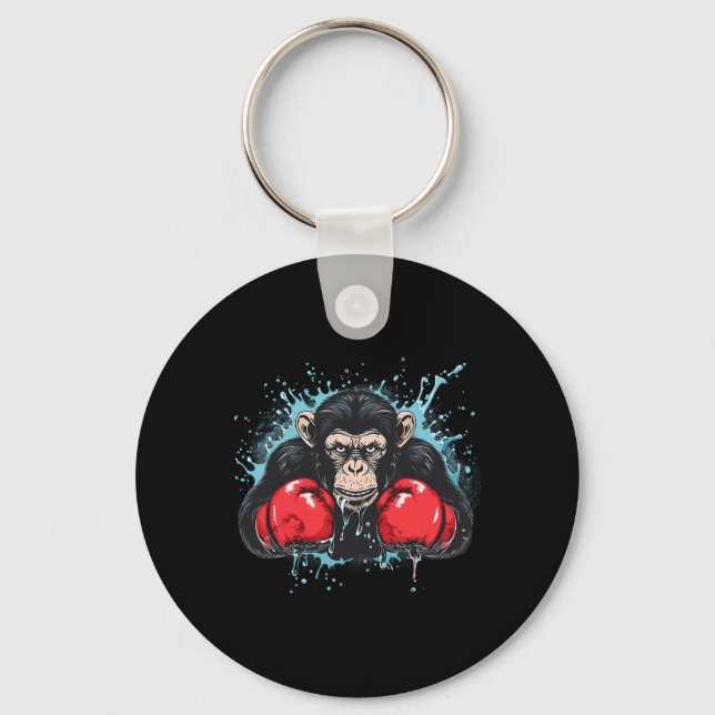 Chaveiro Amante de Macaco de Boxe Luvas de Boxe Kickboxing  (Frente)