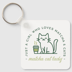 Chaveiro Amante de matcha e gato engraçado apenas uma garot