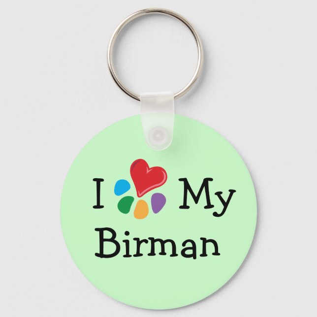 Chaveiro Amante de os animais_I Cortar Meu Birman (Frente)