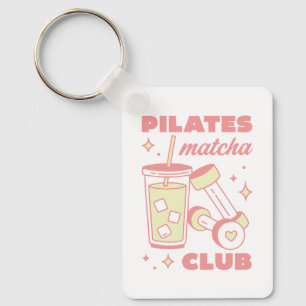 Chaveiro Amante de Pilates e matcha bem-estar estética rosa