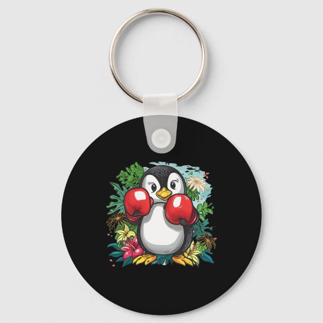Chaveiro Amante de Pinguim de Boxe Luvas de Boxe Kickboxing (Frente)