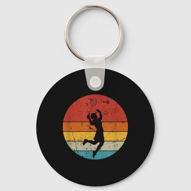 Chaveiro Amante do Badminton Retro (Frente)
