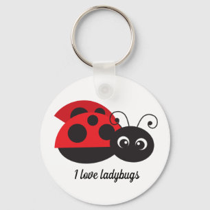 Chaveiro amantes bonitos de ladybug adicionam texto