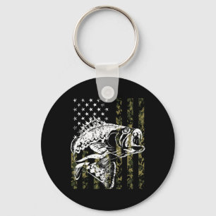 Chaveiro Amantes da Pesca Bandeira Americana Vintage Pesca