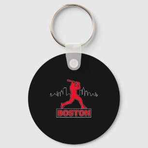 Chaveiro Amantes de Boston Coração Pulsante do Beisebol Ret