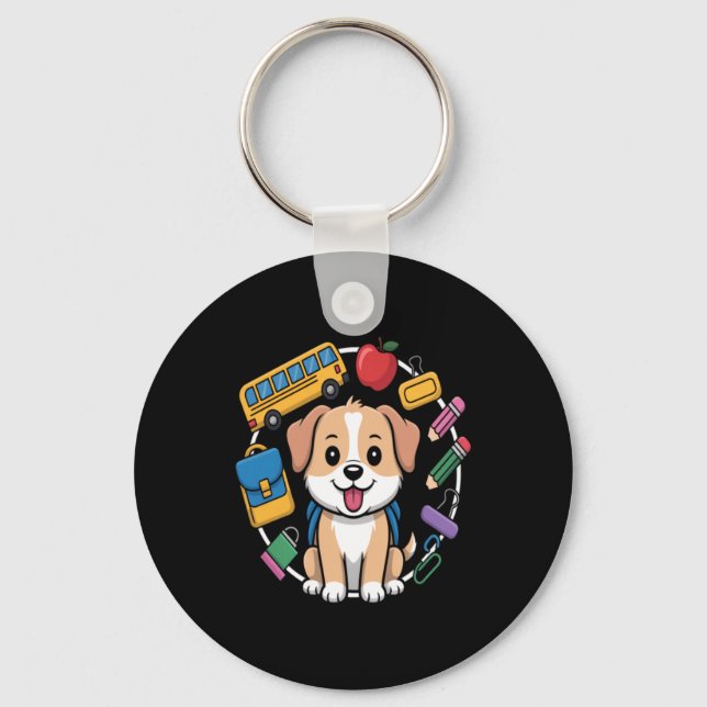 Chaveiro Amantes de Cachorro de Volta às Aulas (Frente)