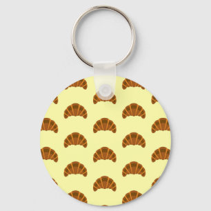 Chaveiro Amantes de Croissants Amarelo Claro França Comida 