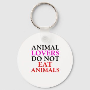 Chaveiro amantes de os animais não comem animais em círculo