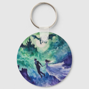 Chaveiro Amantes Voantes - Pintura Por Aquarela