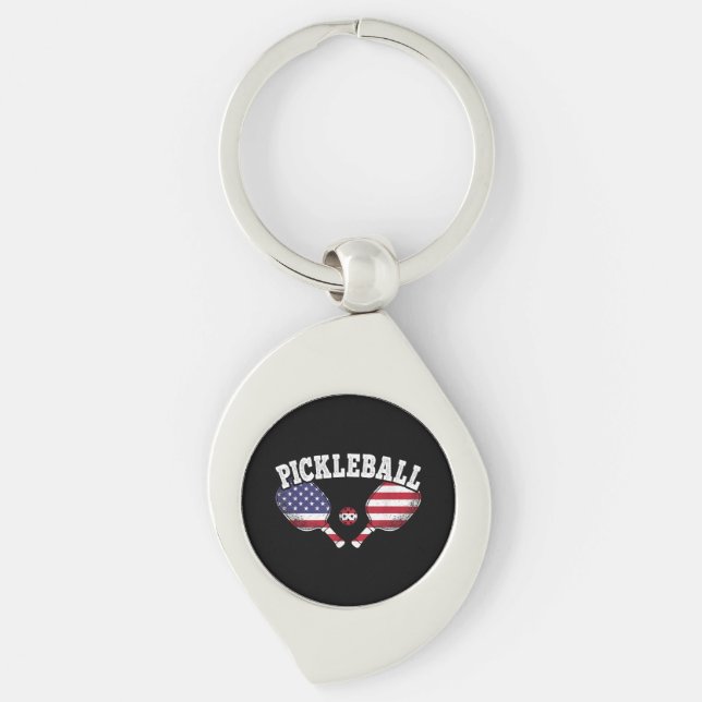 Chaveiro Amar Bola de Picles do Jogador de Pickleball dos E (Frente)