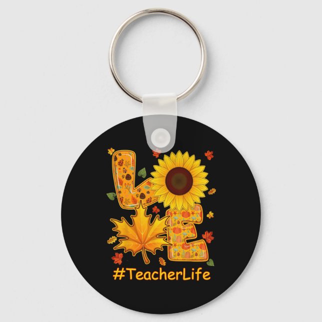Chaveiro Amar Queda Autumn Sunflower Professor Life Profess (Frente)